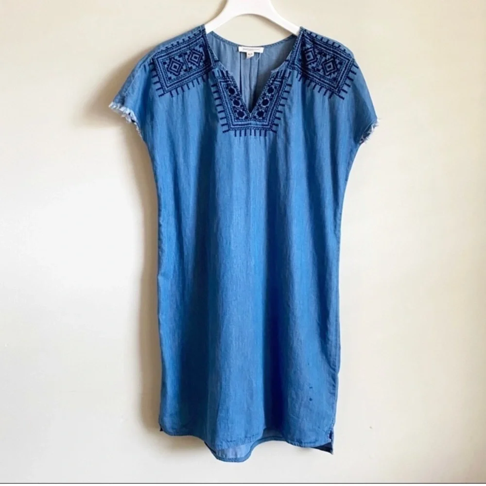 Beachlunchlounge Chambray Embroidery Dress M - Picture 3 of 7